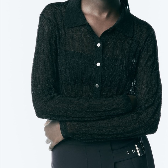 ZARA new collection size L metallic top NEW COLLECTION - Picture 3 of 11